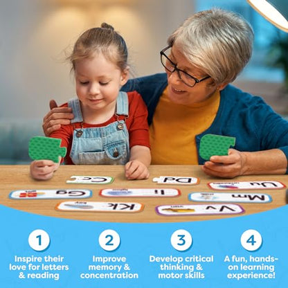 Alphabet Puzzle Games for Kindergarten - 26 Pairs Self-Correcting ABC Puzzles for Kids Ages 3-5 - ABC Puzzle Matching Game, Alphabet Puzzles Toddler Learning Toys - Preschool Classroom Must Haves - style: ABC Alphabet Puzzle