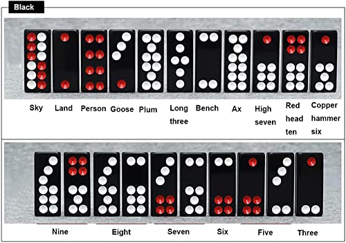 32PCS Pai Gow Tiles Game Set,Chinese Traditional Black Dominoes Pai Gow, Pai Gow Poker, Best Casino Game Party Fun Toy for Entertainemnt (16#) - size: 16#