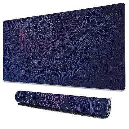 Abstract Topographic Line Extended Large Mouse Pad,Large Gaming Mouse Pad,Extended Big Desk Mat Keyboard Pad,Waterproof Non-Slip Desk Mat for Home Office and Gaming 35.4x15.7 Inch - color: Abstract Topographic Line