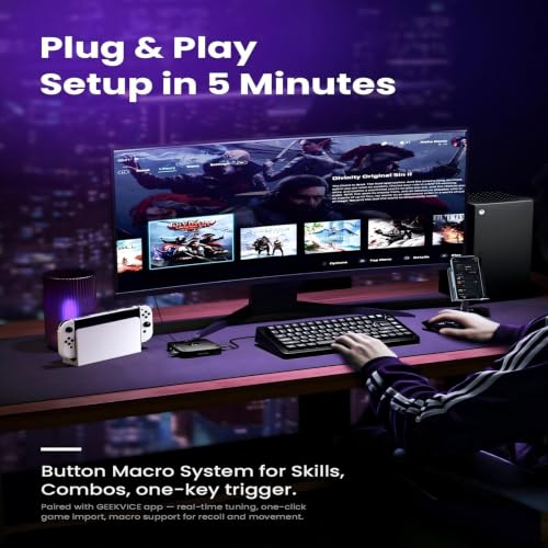 Keyboard and Mouse Adapter for Xbox Series X/S, One & X360 | Mobile App Setup, Console FPS Gaming Converter, Custom Key Mapping, Plug and Play,The Control Is More Precise and Smoother