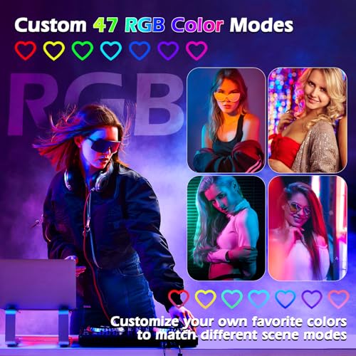 Ring Light for Desk,Heart Tabletop Light with 26" high Stand, RGB 47colors Selfie Light,USB Powered LED Desktop lamp with Phone Holder for Makeup Lights, Laptop Live Stream, YouTube,TikTok