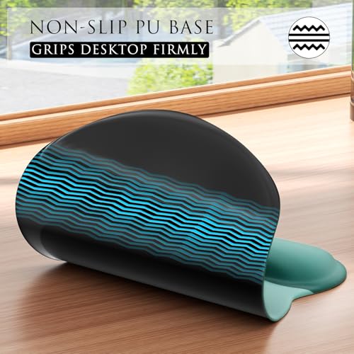 MROCO Ergonomic Mouse Pad with Gel Wrist Rest, 9.4 x 8.1 in, Green Gradient | Ergonomic Shape Design, Multiple Pattern Options, Gel Wrist Comfort, Smooth Lycra Surface, Non-Slip PU Base - color: Green Gradient