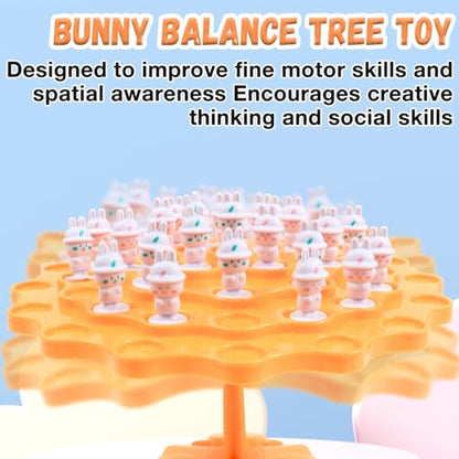 kykake Rabbit Balance Game Toys, Balance Game Tree Two-Player Parent-Child Interactive Family Tabletop Puzzle Montessori Toy,Rabbit Board for Kids and Adults (Rabbit) - style: rabbit