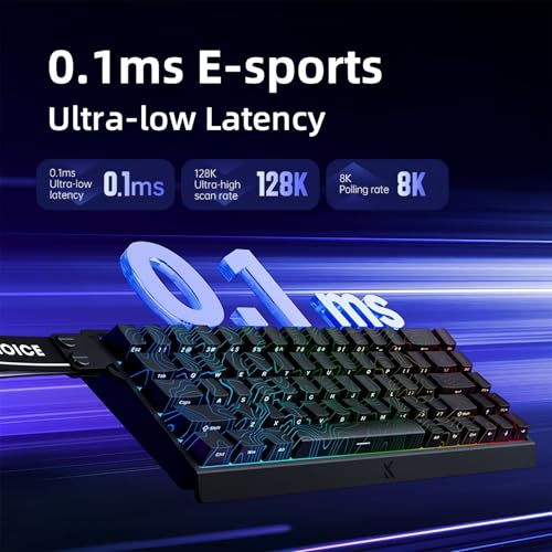 MCHOSE ACE 68 Magnetic Switch RGB Gaming Keyboard,60% Hall Effect Rapid Trigger Adjustable Actuation Hot Swappable Wired Mechanical Keyboard 8K Hz Polling Rate for PC/Mac Gamer (Black) - color: Black-Blue Ice Magnetic Switch