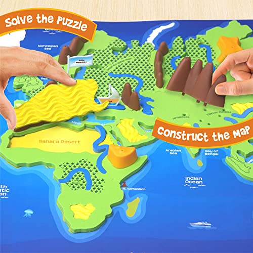 Imagimake Mapology Physical Features | World Map for Kids | 3D Puzzles for Ages 8-10 | Educational Toys for Kids 8-12 | Gifts for Boys & Girls 8-12 | Building Toys Gift for Birthday and Summer - style: Physical Features of the World