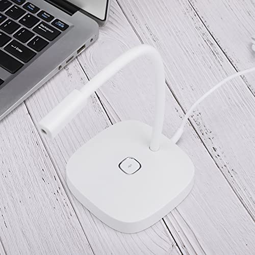 USB Desktop Microphone, Pc Laptop Mic 360° Adjustable Position Gooseneck Style with Touch Switch for Recording for Gaming Streaming(White)