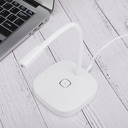 USB Desktop Microphone, Pc Laptop Mic 360° Adjustable Position Gooseneck Style with Touch Switch for Recording for Gaming Streaming(White)