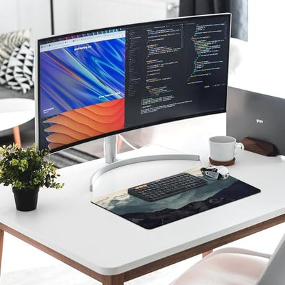 Gaming Mouse Pad, Mountain Fog Mouse Pad Large Extended Computer Mouse Mat Keyboard Full Desk Mousepad for Gaming, Office, Home 11.8x23.6 Inch - color: style-1, size: 11.8 x23.6-Inch