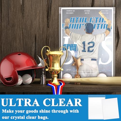 50 Sets Magazine Bags and Backing Boards Including Clear Resealable Magazine Protectors for Collectors and Boards Sleeves Protective Display Suit for Protection