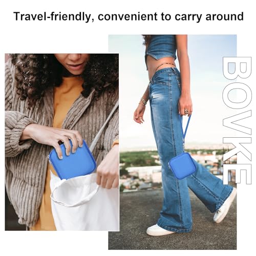 BOVKE Carrying Case Compatible with Anbernic RG35XXSP / RG34XX SP Handheld Game Console, Clamshell Retro Games Consoles Flip Hand-held System Holder with Mesh Pocket for Cables and Accessories, Blue - style: Blue Case