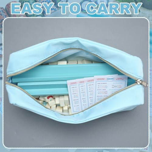 Soulchen Mini American Mahjong Tile Set Include 160 0.8 Inch Mahjong Tiles 2 Dice 4 Wooden Rulers 1 Accessory Bag 4 Beginner Rule Cards(Cowboy) - style: Cowboy