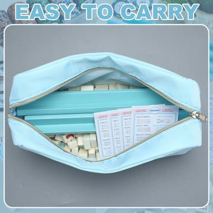 Soulchen Mini American Mahjong Tile Set Include 160 0.8 Inch Mahjong Tiles 2 Dice 4 Wooden Rulers 1 Accessory Bag 4 Beginner Rule Cards(Cowboy) - style: Cowboy