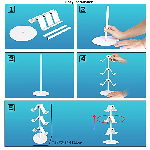 Controller Holder White, Headset Holder,Great 3 Tier Controller Headphone Organizer for All Headsets Xbox ONE 360 Switch PS4 PS5 (Elegant White) - color: Elegant White