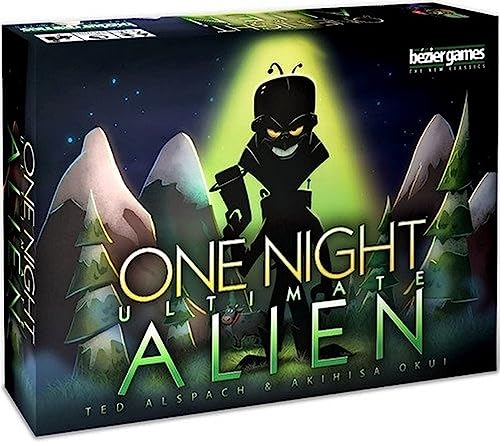 Bezier Games One Night Ultimate Alien, Fun Party Game for Large Groups, Fast-Paced Gameplay, Engaging Social Deduction, Hidden Roles & Bluffing, Great Game for Kids & Families - style: Alien