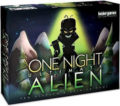 Bezier Games One Night Ultimate Alien, Fun Party Game for Large Groups, Fast-Paced Gameplay, Engaging Social Deduction, Hidden Roles & Bluffing, Great Game for Kids & Families - style: Alien