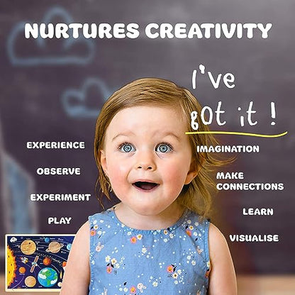 48 Piece Puzzles for Kids Ages 4-8, Solar System Wooden Jigsaw Puzzles for Toddlers 4 Year Old, Each Piece is Unique, Preschool Space Puzzle Ages 3-5 with Puzzle Tray - style: 48 Piece