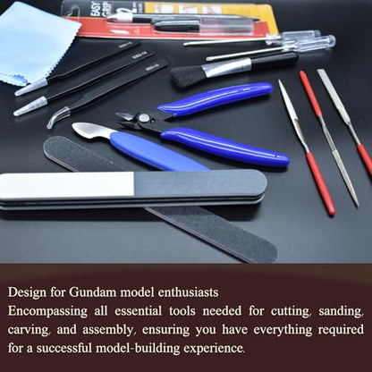 Gundam Model Tool Kit, 28pcs Adult Hobby Tools Set, Modeler Basic Tools Craft Set for Cars,RV, Airplanes, Buildings, Gundam, Robots Models Repair and Fix