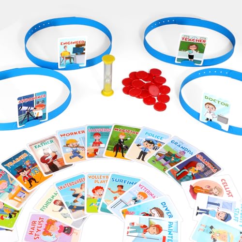 Headbands Game for Kids – Guessing Board Game to Boost Vocabulary, Critical Thinking, and Social Skills – Quick Question Family Game Night for 2–4 Players – Travel-Friendly Fun (Career Theme) - style: Career