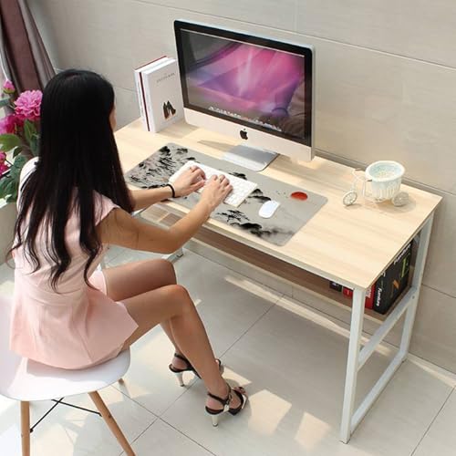 Japanese Ink Painting Mouse Pad Desk Pad, 27.5x11.8 in Japanese Style Mouse Pad Extended Keyboard Mousepad with Stitched Edges, Waterproof Non-Slip Rubber Base for Office Computer Laptop Home - color: Japanese ink painting