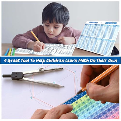 Multiplication Master Kit - 3 Pack Double Sided Dry Erase Math Whiteboards & Times Table Chart | 9"x12" Multiplication Division Boards + 8"x11" Multiplication Table | Classroom Homeschool Supplies