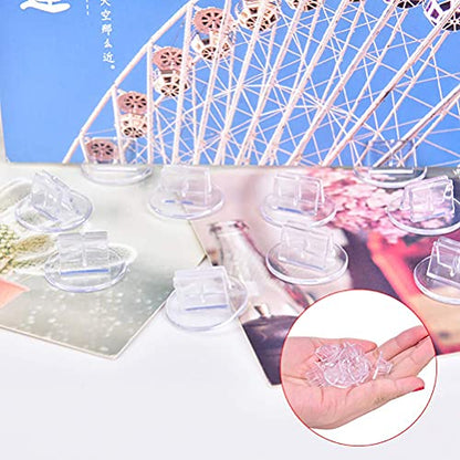 100 Piece Game Card Stands - Translucent Miniature Bases & Business Card Holder