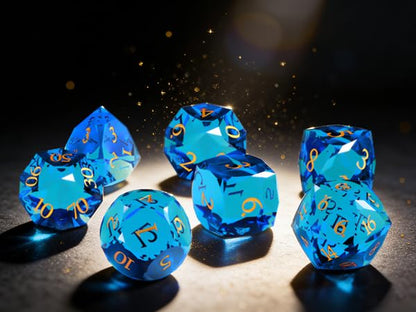 Crystal Amethyst Polyhedral Dice Set for DND (7-Piece) - Hand-Polished Gemstone Gaming Dice for Dungeons and Dragons & Tabletop RPGs, with Gift Case - color: Sj-005