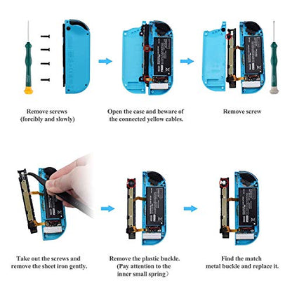 LONANDY 2 Pack Joycon Joysticks, Joycon Repair Kit Joystick Replacement Parts for Nintendo Switch, Switch Lite & Switch OLED, Include Thumb Grips, Metal Lock Buckles - color: Black 2 Pack