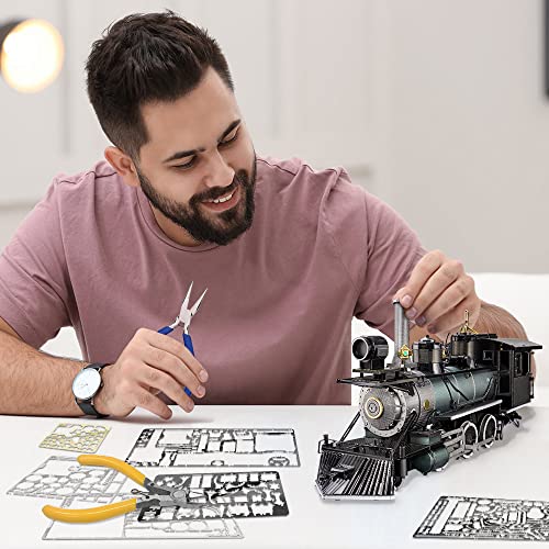 Piececool 3D Puzzle for Adults, Mogul Steam Engine Steamer 3D Metal Model Building Kits Challenging Assembly Hobbies DIY Crafts Kits, Best Birthday Christams Gifts - style: Mogul Steamer