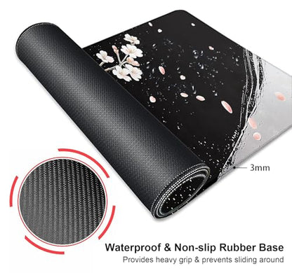 Large Mouse Pad, Desk Mat Computer Keyboard Pad Non-Slip Rubber Base Waterproof with Stitched Edges for Laptop Gaming, Office & Home 31.5 x 11.8 Inch (XL-16) - color: Xl-16