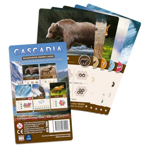 Cascadia: Promo Cards Mini Expansion, Adds New Wildlife Scoring Cards | 1-4 Players, Ages 10+, 30-45 Mins, Fresh Challenges