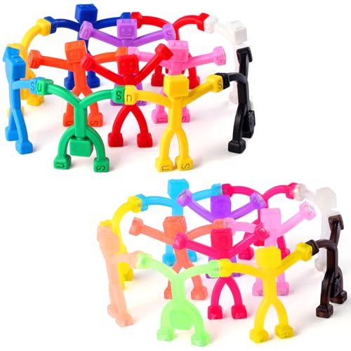 24pcs Magnetic Robote Figures for Kids 3-8 Travel STEM Fidget Toy | Safe ASTM-certified, Quiet Play for Airplane Car Trips Restaurant, Develops Creativity for Classroom Rewards Stocking Stuffer - color: Robot [Clear+solid], size: 24pcs