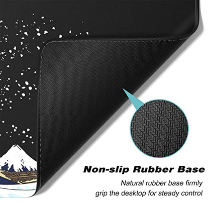 Extended Gaming Mouse Pad, XXL Large Desk Pad 30 x 14 Inch, Big Computer Keyboard Mousepad, Waterproof Mouse Mat with Stitched Edges and Non-Slip Base for Women Office Gaming, Sea Waves - color: Sea Waves