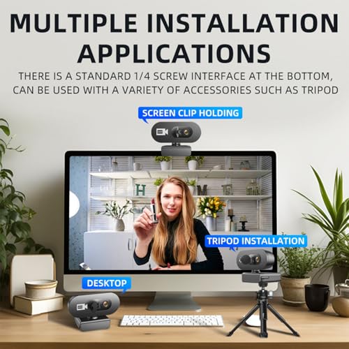 Computer Camera for Desktop 1080p Hd Web Cam Webcam with Microphone Auto Focus Desktop Camera USB Webcam for Pc Gaming Computer Accessories Cool Stuff Birthday Gifts