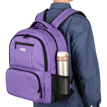 CURMIO CPAP Backpack Compatible with ResMed AirSense 9 10 11, Purple | CPAP Supplies Storage Bag with Chest Belt for Power Supply, Mask, Headgear strap, Tubes, Empty Bag - color: Purple