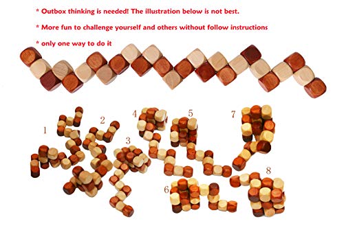 Wooden Twist Cube IQ Puzzle, Brain Teaser Puzzle for Kids and Adults | Wooden brain teaser puzzle for children, teens and adults; ideal stocking stuffer, birthday gift or gift for men.