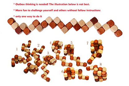 Wooden Twist Cube IQ Puzzle, Brain Teaser Puzzle for Kids and Adults | Wooden brain teaser puzzle for children, teens and adults; ideal stocking stuffer, birthday gift or gift for men.