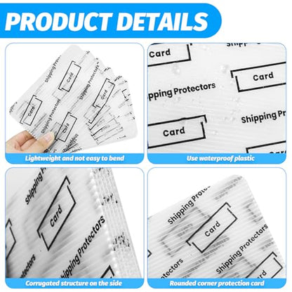 VOKOY 150 Pack Trading Card Shipping Protectors,4''x6'' Plastic Sports Cards Mailing Protectors with Seal Stickers, Hard Plastic Trading Shipping Supplies Precut Inserts Card Mailers