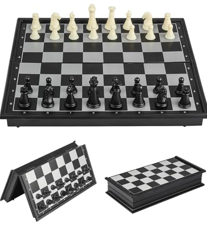 Chess Sets Travel Board Games - 7.9 Inches Magnetic Small Pocket Chess Set for Teens & Adults, Folding Portable Chess Gifts Classic 2-Player Strategy Family Game for Beginner and Professional - color: Black&white, style: X-Small / 7.9Inch