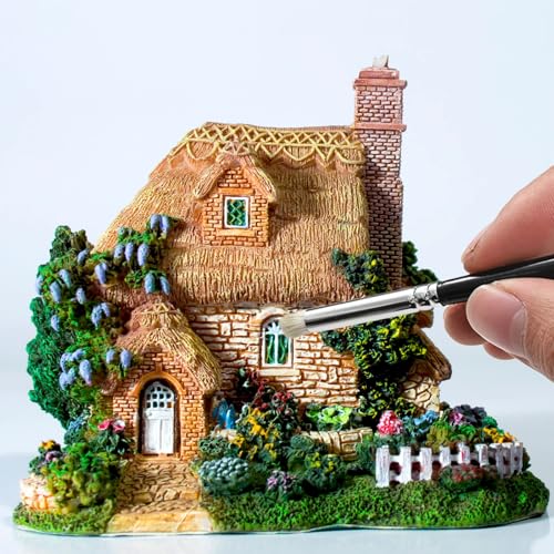 GETHPEN Dry Brush Miniature Painting Set, 5 Sizes Hobby Detail Paint Brush | Drybrush Set, 5PC Hobby Drybrush Paint Brush, Miniature Watercolor Oil Painting,Model, Beginners & Artists - size: 5 Sizes