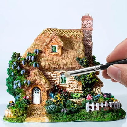 GETHPEN Dry Brush Miniature Painting Set, 5 Sizes Hobby Detail Paint Brush | Drybrush Set, 5PC Hobby Drybrush Paint Brush, Miniature Watercolor Oil Painting,Model, Beginners & Artists - size: 5 Sizes