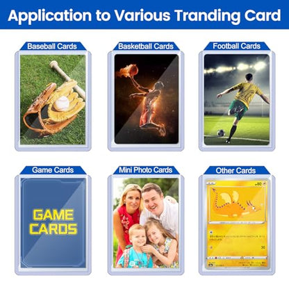 Sooez 200 Soft Card Sleeves&200 Hard Plastic Card Holder Combo, 35PT, 3"x4" | for Trading Card, Baseball Card Protector, Penny Sleeves for Collectible Game Card, Sturdy Standard Size Sports Football Card - size: 200 Hard Sleeves + 200 Penny Sleeves