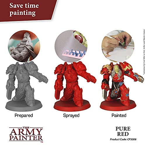 The Army Painter, Colour Primer Pure Red, 400 ml spray acrilico | Primer rosso puro per dipingere miniature Warhammer e Dungeons and Dragons - color: Pure Red
