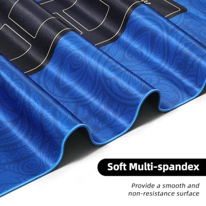 GUTSHOT Foldable Casino Quality Poker Mat | Water Resistant Poker Table Cloth, Soft Multi-Spandex | Waterproof, Noise-Free Gameplay | Includes Carrying Bag and 2 Gift Poker Card Packs - color: Blue 47 X 47 Inch