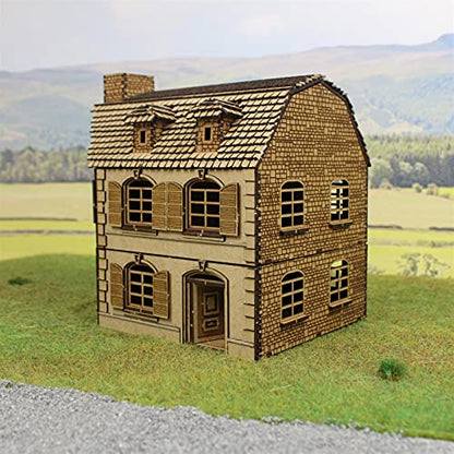 War World Gaming Intact Normandy House for Historical Wargames – 28mm Scale Laser Cut MDF Building - size: Normandy House