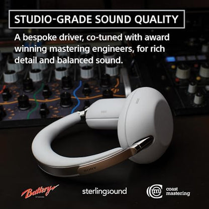 Sony 1000X THE COLLEXION Wireless Noise Cancelling Headphones, Platinum | Luxury Comfort with Curated Materials, HD NC Processor QN3, 12 Microphones, Mastered by Engineers, Up to 24 Hrs of Battery - color: Platinum