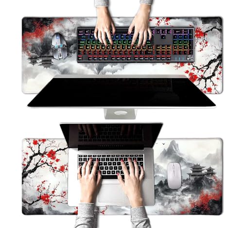 Large Mouse Pad, Desk Mat Computer Keyboard Pad Non-Slip Rubber Base Waterproof with Stitched Edges for Laptop Gaming, Office & Home 31.5 x 11.8 Inch (XL-11) - color: Xl-11