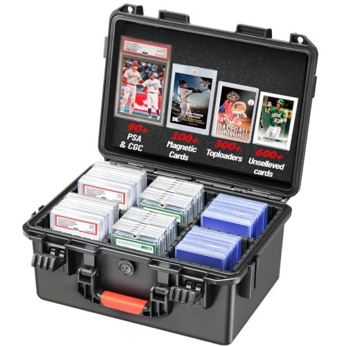 Graded Card Case Storage Box - Fits PSA BGS SGC Toploaders Magnetic Holders | Trading Card Storage Organizer, Hard Slab Case for Sports Cards, for Card Collectors, Travel & Home Storage, (300+ Toploader) - color: Standard Capacity