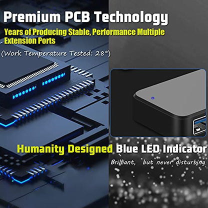 4-Port USB Hub 3.0, YaimhSound USB Splitter for Laptop, Keyboard and Mouse Adapter for Dell, Asus, HP, MacBook Air, Surface Pro, Acer, Xbox, Flash Drive, HDD, Console, Printer, Camera - size: 4 Port USB Hub