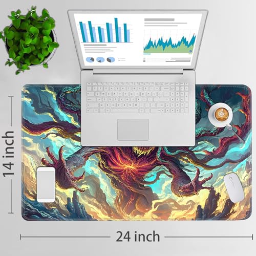 for MTG Game Playmat - 24 x 14 inches with Dices and Storage Bags, Non-Slip Base for TCG and Board Game Card Mats, Trading Card Games Mat, Demon in The Sky Pattern Collectible Card Playmats - color: Jv-playmat-p7-1-g192