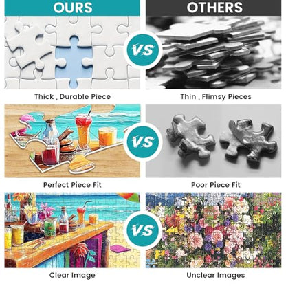 500 Piece Puzzle for Adults, Vacation Jigsaw Puzzle, Seaside Bar Puzzles 500 Pieces Birthday Party for Family Adults Funny Puzzle, Fun and Challenging Family Games 20.5×15 in | Vacation Jigsaw Puzzle Birthday Party Funny Puzzle Fun and Challenging Family